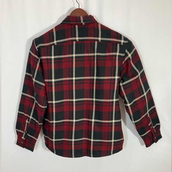 Wrangler Shacket Men’s S Red Black Plaid Sherpa Lined Flannel Jacket - Picture 3 of 12